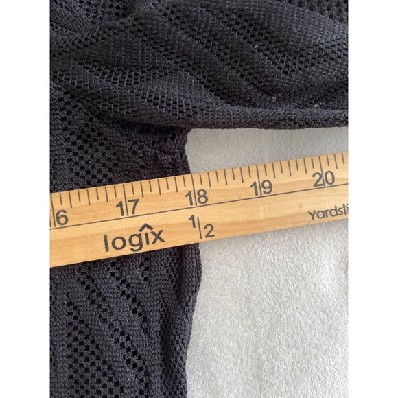 Sheer Hooded Lightweight Knit Tunic Pockets & Geometric Pattern  M Whimsigoth - Picture 4 of 11